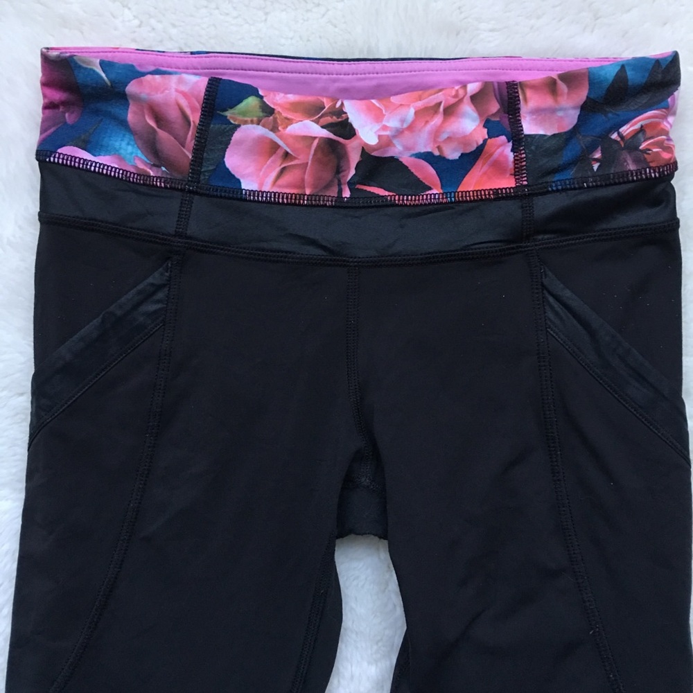 Lululemon Floral Black Pants Size 4